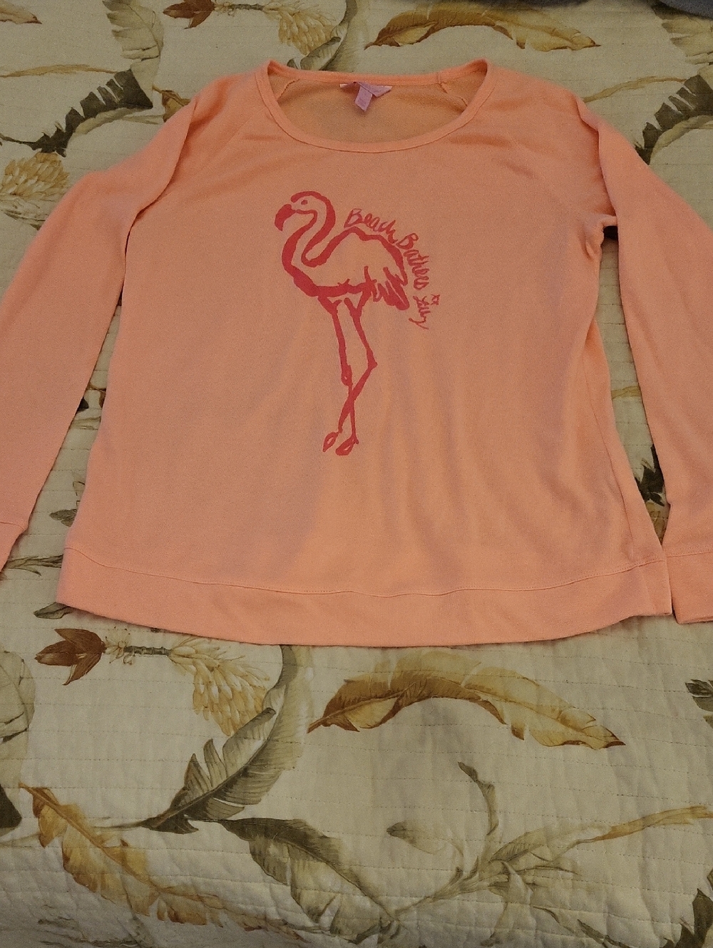 Lilly Pulitzer Peach Crewneck Long Sleeve Top
